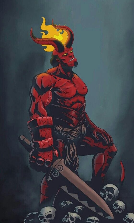 Hellboy Flaming Crown 001 Print Poster