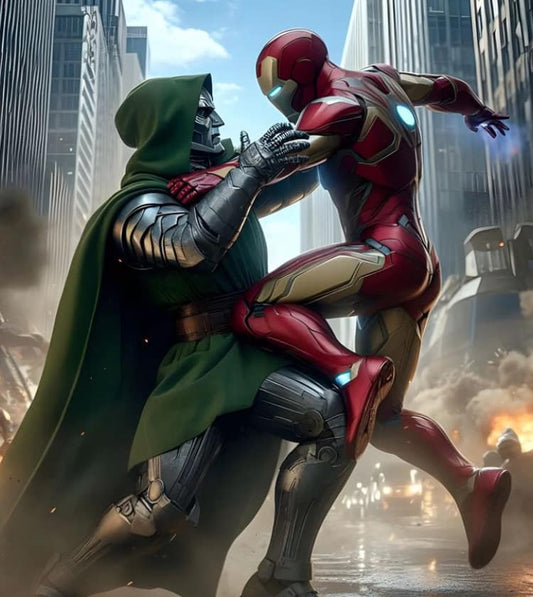 Heroic Battle Ironman Doctor Doom Print Poster
