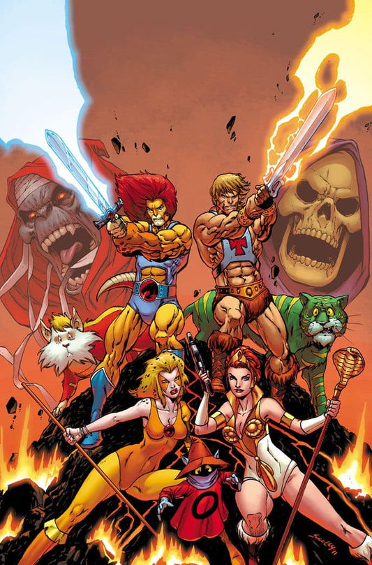 Heroic Comic Battle Scene Print Poster