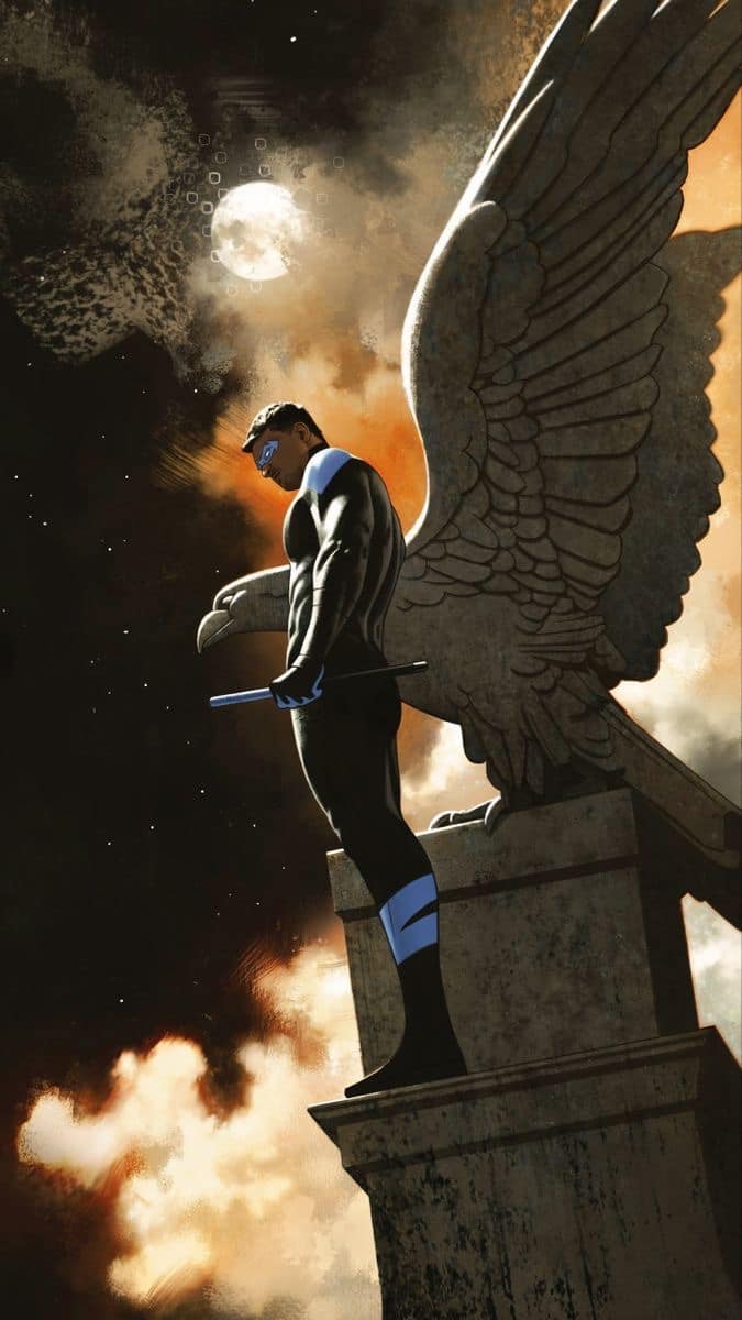 Heroic Figure Guardian Silhouette Print Poster