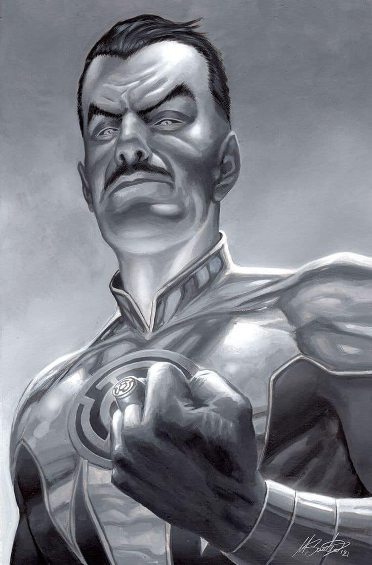 Heroic Figure Pose Monochrome Print Poster