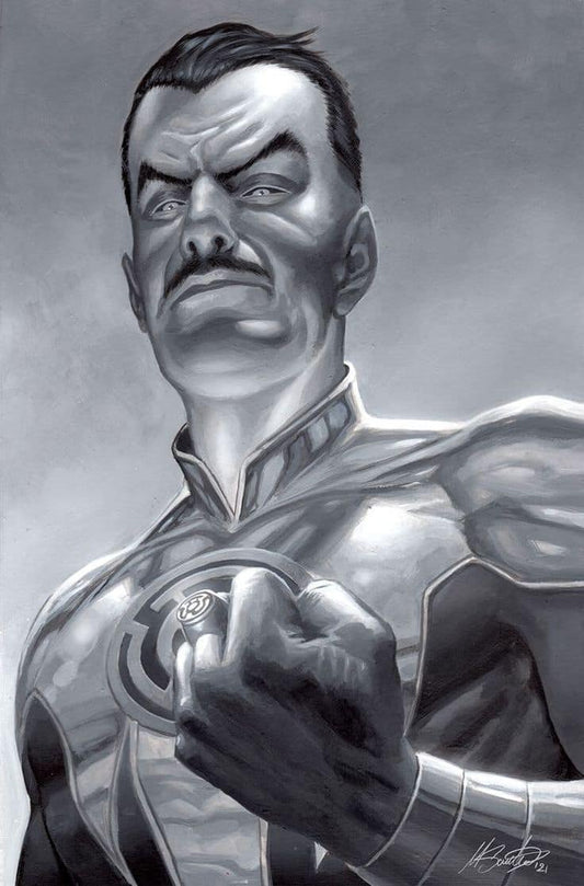 Heroic Figure Pose Monochrome Print Poster
