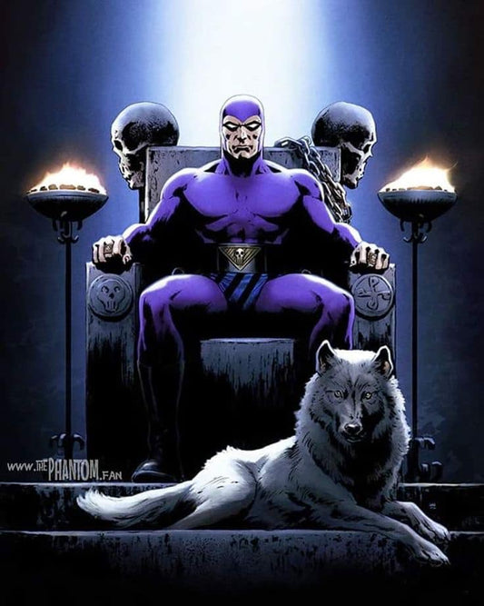Heroic Figure Throne Wolf Print Poster
