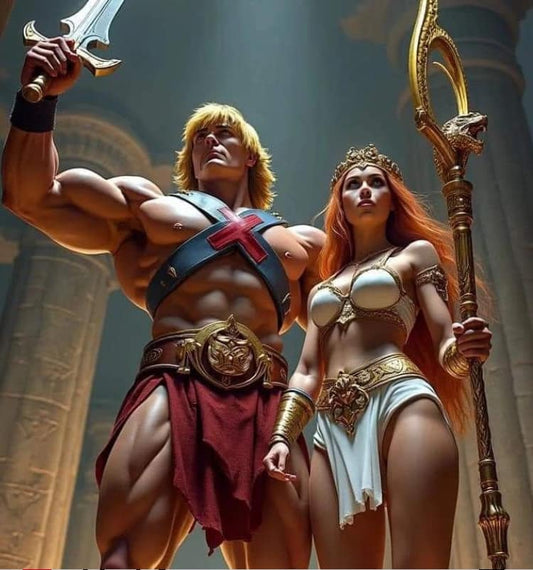 Heroic Figures Fantasy Scene Print Poster