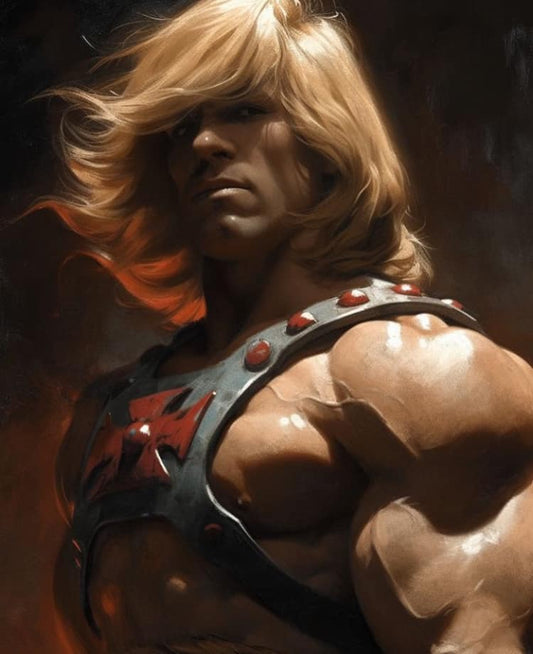 Heroic Portrait Muscular Warrior Print Poster