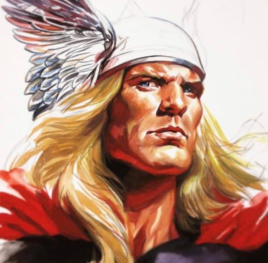 Heroic Portrait Warrior Illustration Print Poster