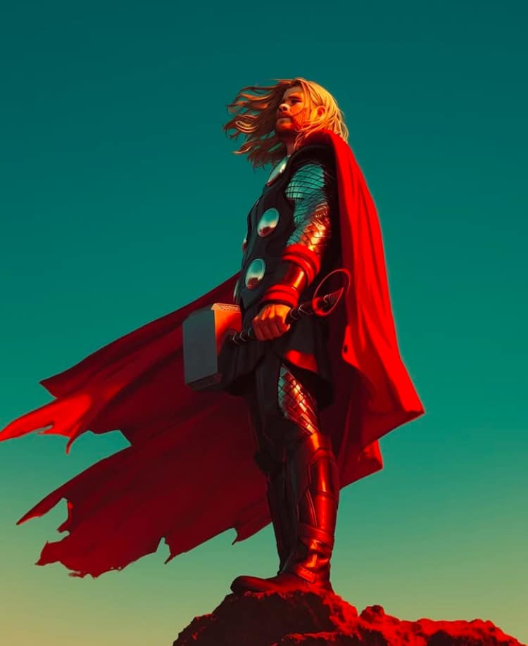 Heroic Thor Stance Print Poster