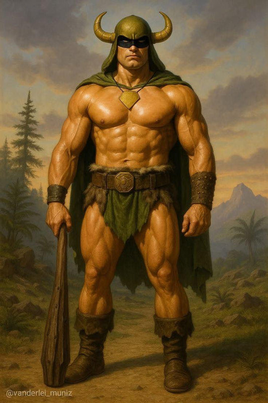 Heroic Viking Warrior Landscape Print Poster