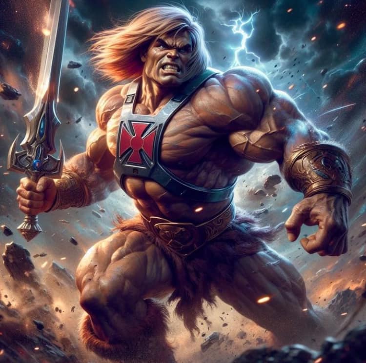 Heroic Warrior In Action Print Poster