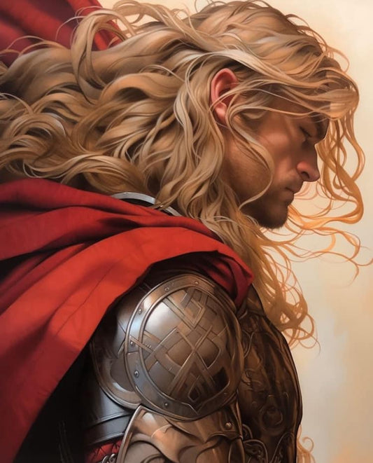 Heroic Warrior Portrait Print Poster