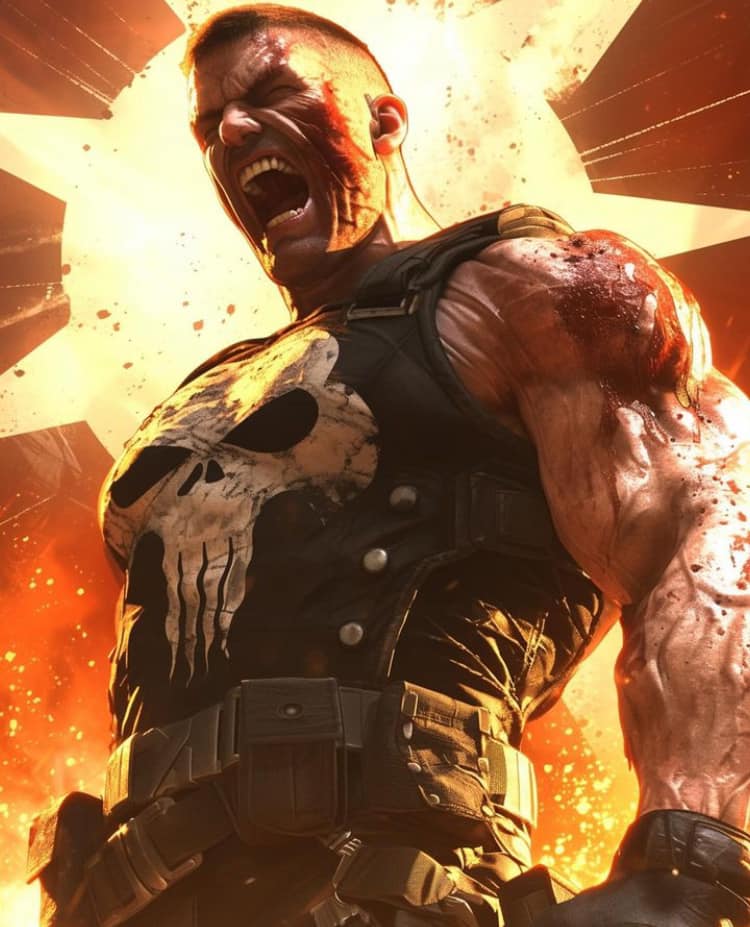Heroic Warrior Punisher Action Print Poster