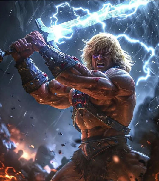 Heroic Warrior Thunder Sword Print Poster