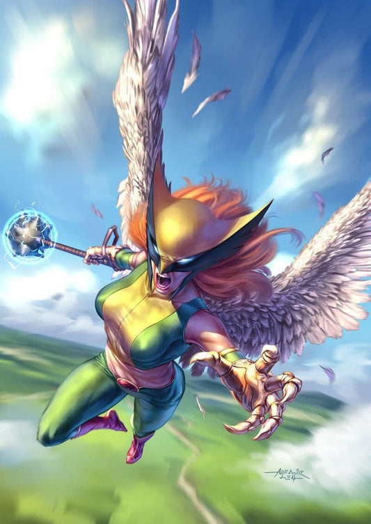 Heroine Flying Action Print Poster
