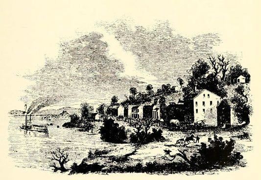 Historic Drawing Of Kansas City Missouri From 1843 Magnet Picture Magnet Print