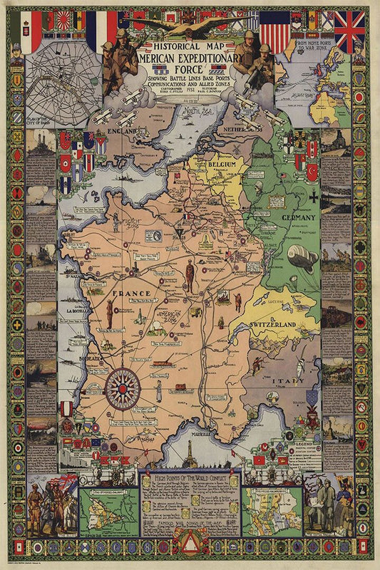 Historical Battle Map American Expeditionary Forcewwi Jigsaw Puzzle
