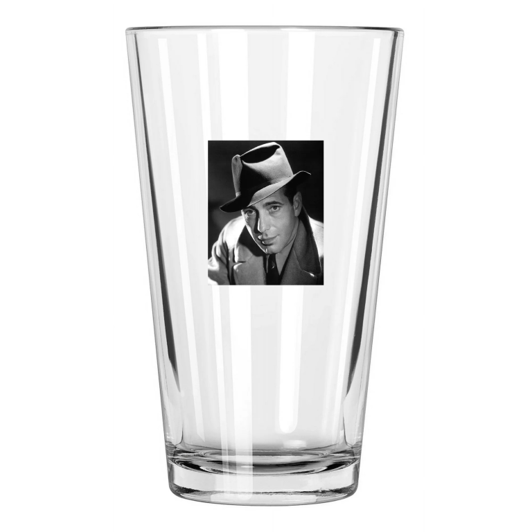 Hollywood Actor Humphrey Bogart Casablanca Portrait Pint Beer Drinking Glass