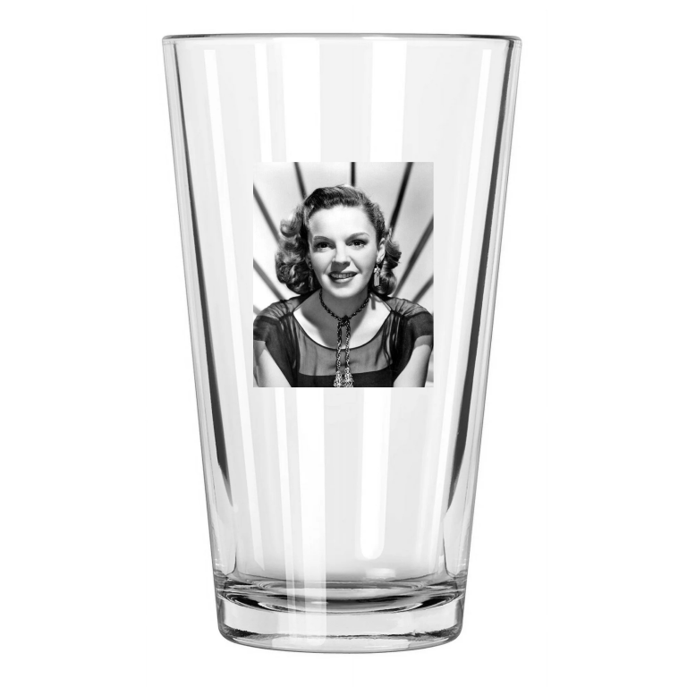 Hollywood Actress Judy Garland Celebrity Portrait 1 Pint Beer Drinking Glass