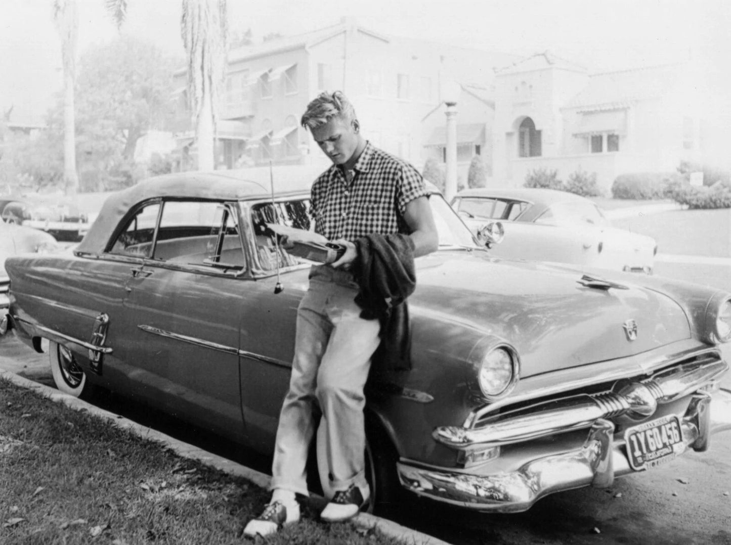 Hollywood Star Tab Hunter With Ford Skyliner Picture Photo Print