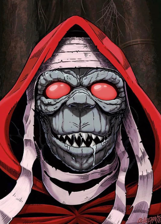 Horror Character Red Hooded Figure Print Poster