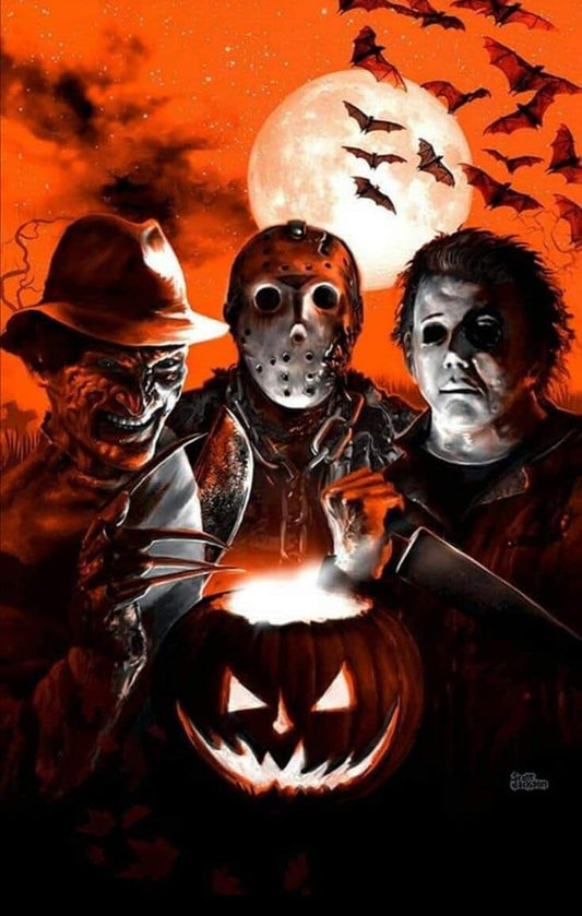 Horror Icon Collage Halloween Print Poster