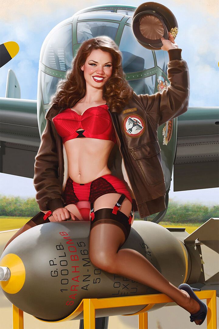 Hot Bunnies Wave At Jet Aircraft Wall Art Home Decor Poster