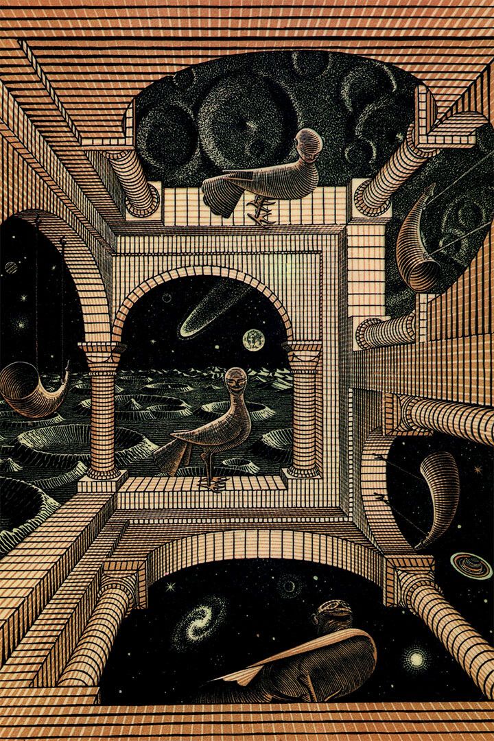 Hot Escher Surreal Geometric Artwork Print Wall Art Home Decor Poster