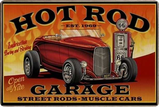 Hot Rod Garage Classic Car Man Cave Funny Retro 300 Piece Jigsaw Puzzle