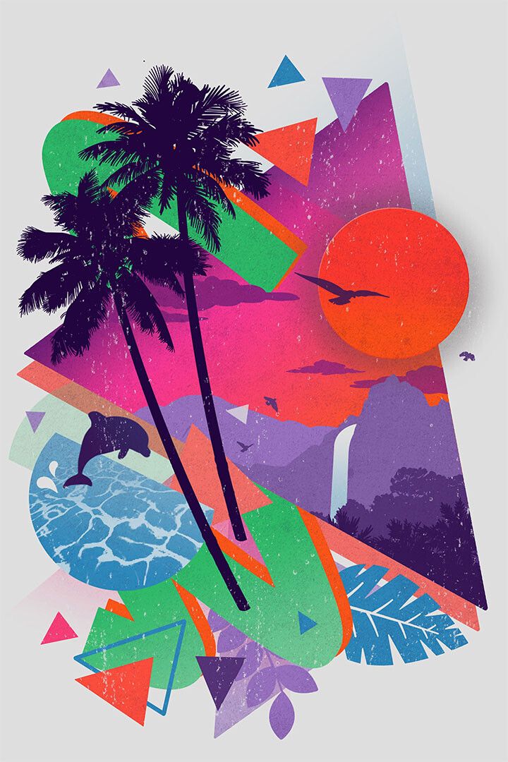 Hot Visit Miami Minimalist Travel Picture Print Jigsaw Puzzle