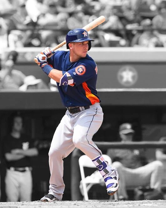 Houston Astros Alex Bregman Glossy Keychain Baseball Keychain Spotlight Print