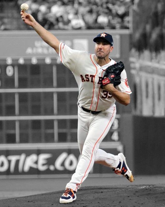 Houston Astros Justin Verlander Glossy Keychain Keychain Spotlight Print 2