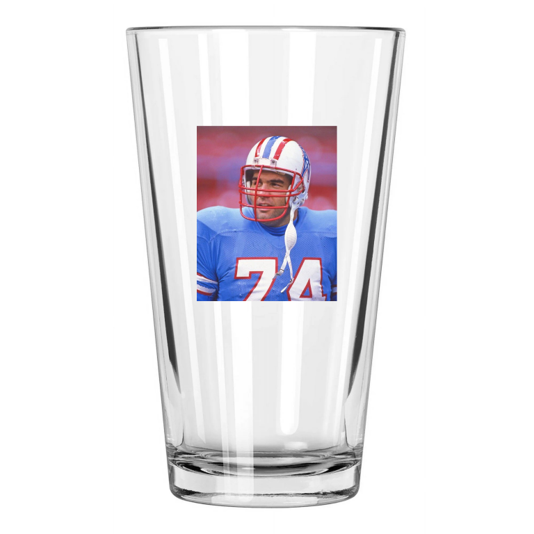 Houston Oilers Bruce Matthews Photo Nfl Hof 2007 Pint Beer Drinking Glass
