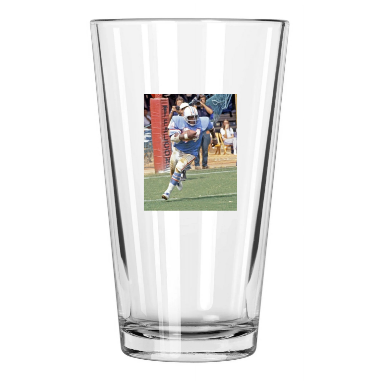 Houston Oilers Earl Campbell Photo Football Hof 91 Pint Beer Drinking Glass