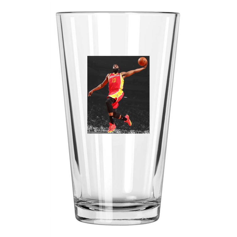 Houston Rockets James Harden Photo Spotlight Basketball Pint Beer Drinking Glass
