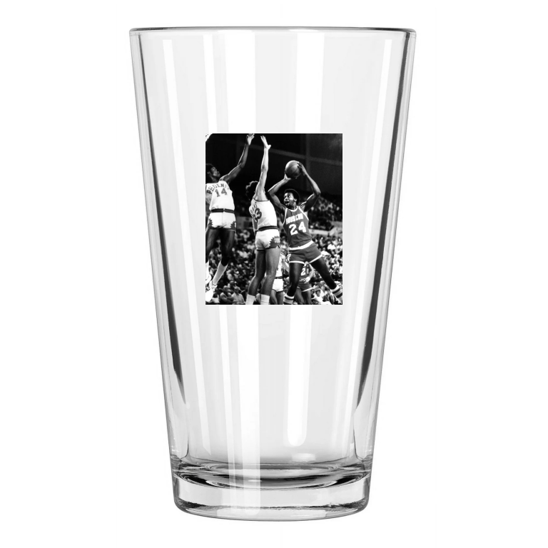 Houston Rockets Moses Malone Photo Basketball Hof 2001 Pint Beer Drinking Glass
