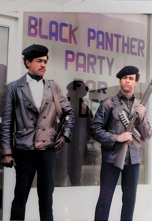Huey Newton & Bobby Seale Colorized Keychain Picture Keychain Print Black Panther
