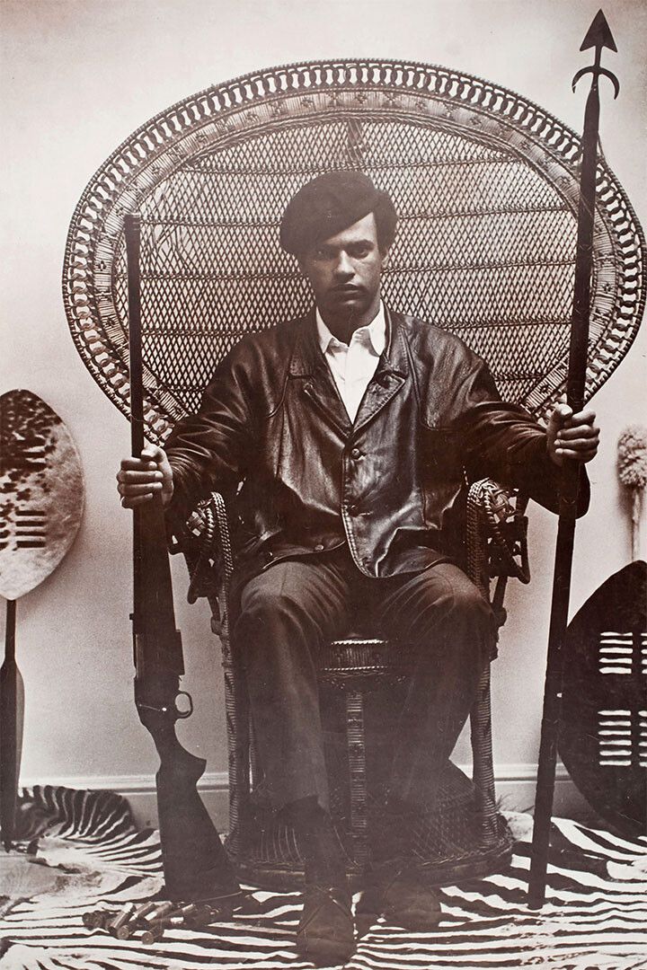 Huey Newton Seated In A Wicker Chair Painting Wall Art Home Decor Poster