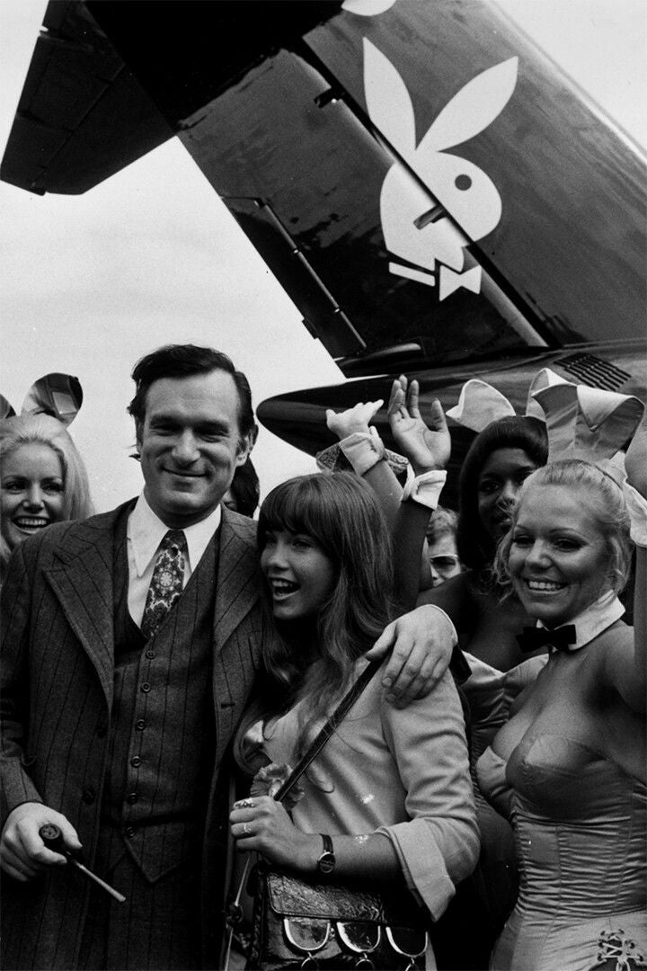 Hugh Hefner And Cynthia Maddoxon Plane Print Jigsaw Puzzle