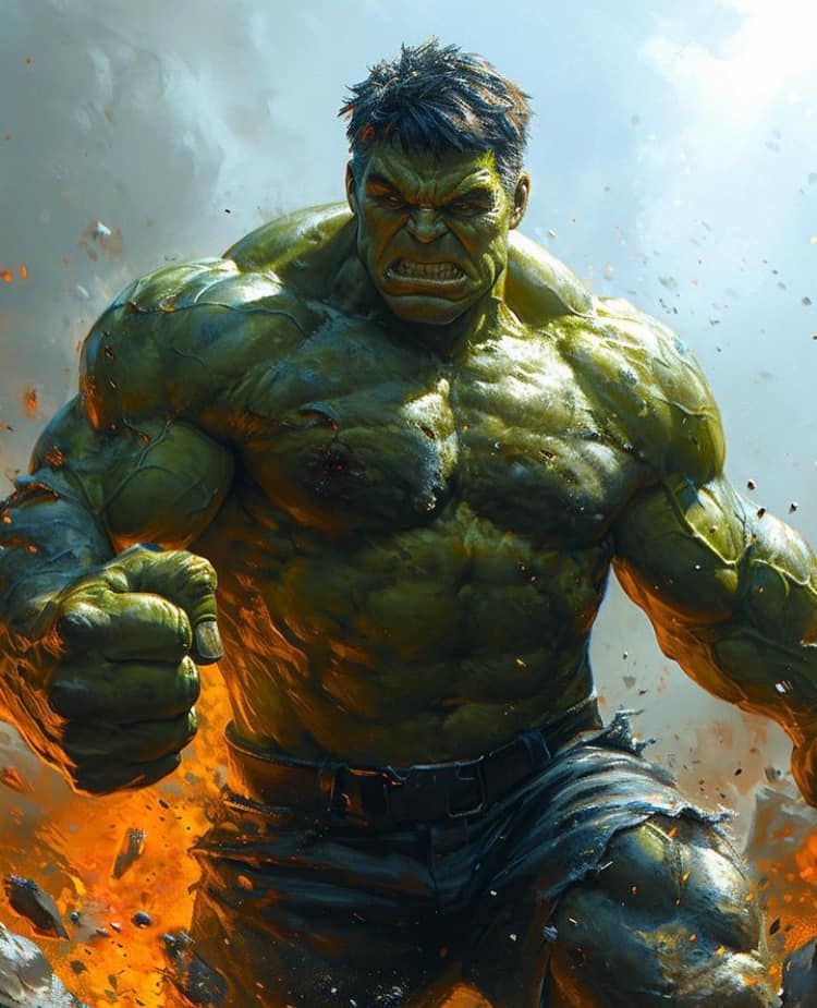 Hulk Action Eruption Print Poster