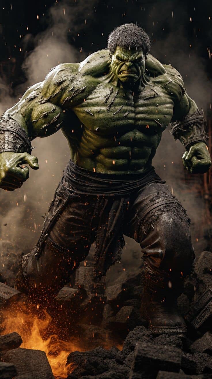 Hulk Action Figure Eruption Print Poster