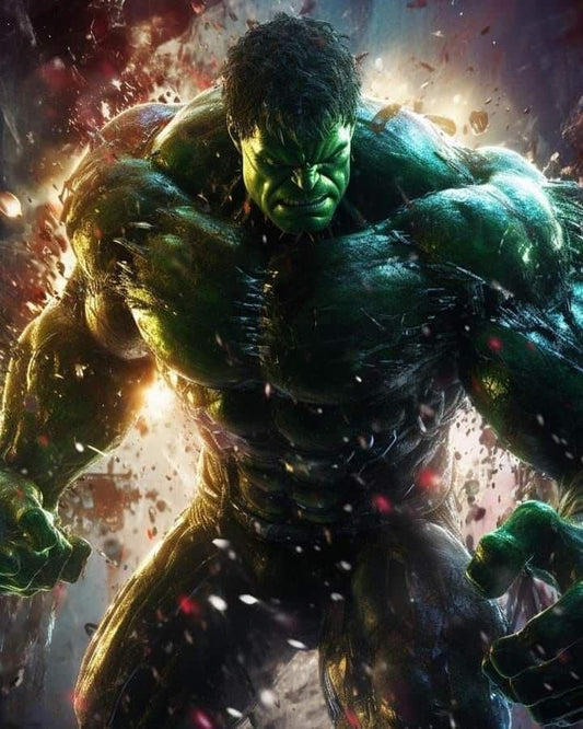 Hulk Action Pose Dramatic Effects Print Poster
