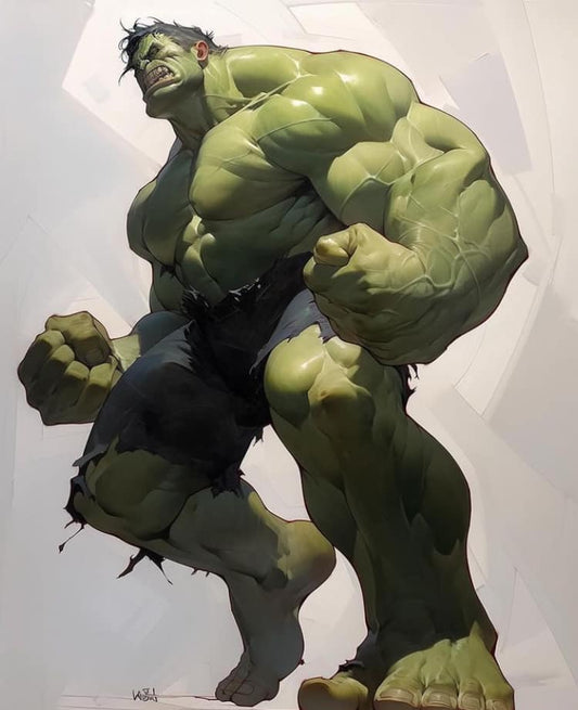 Hulk Action Pose Illustration Print Poster