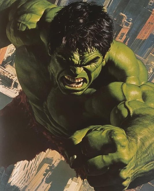 Hulk Action Sunset Cityscape Print Poster