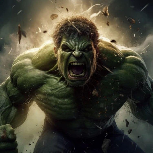 Hulk Anger Destroying Background Print Poster