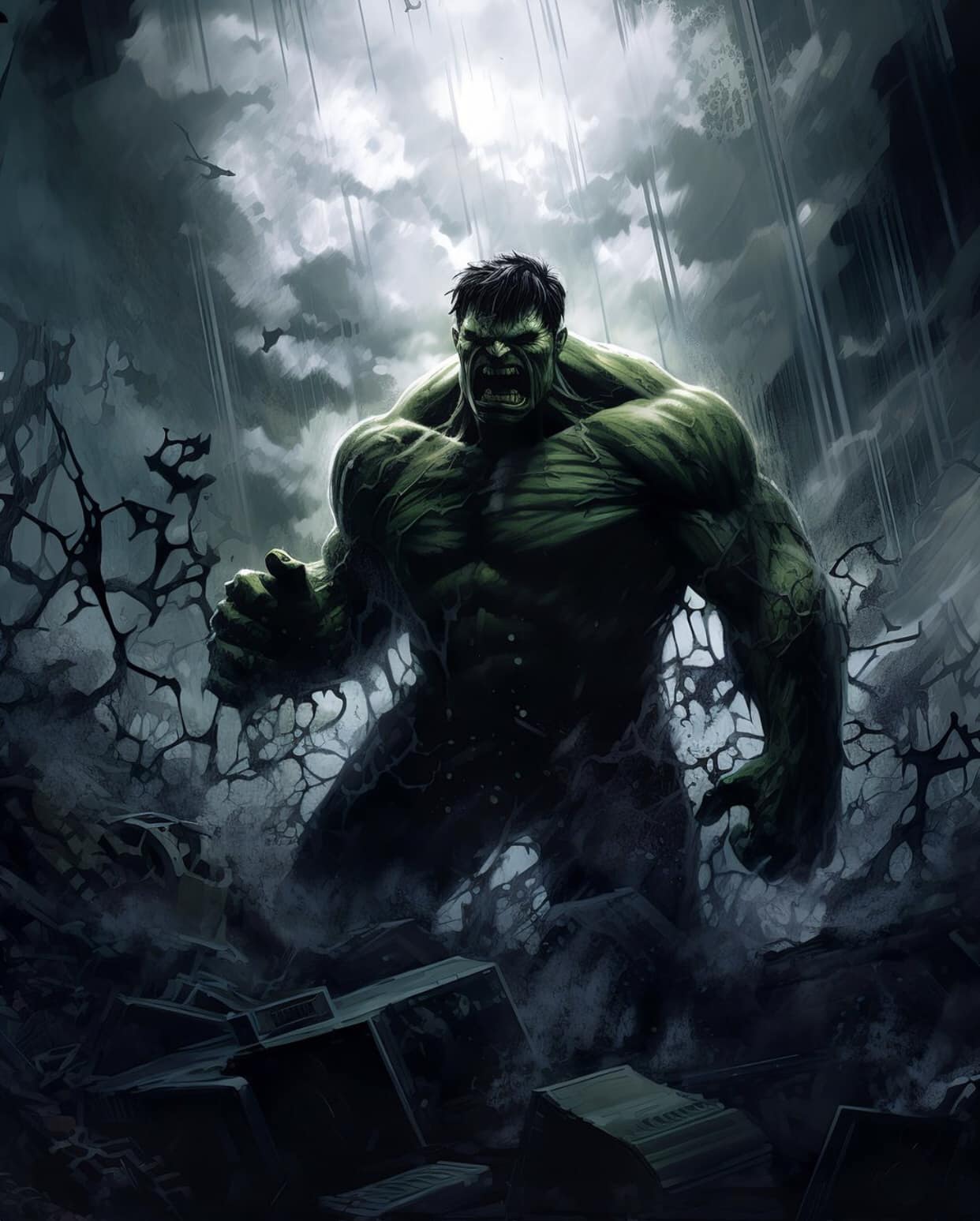 Hulk Anger Destruction Print Poster