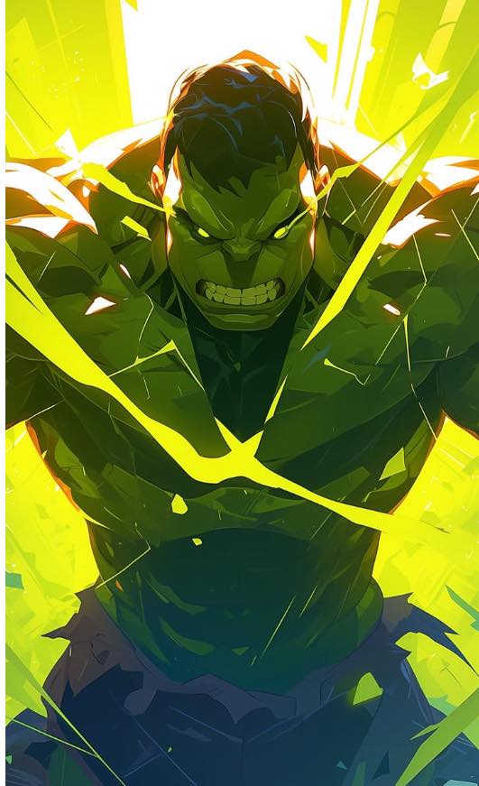 Hulk Animated Action Illustration Print Poster