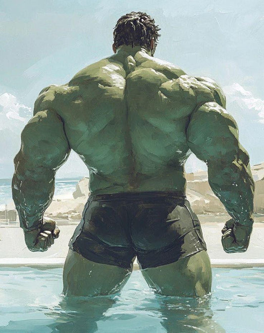 Hulk Beach View Print Poster
