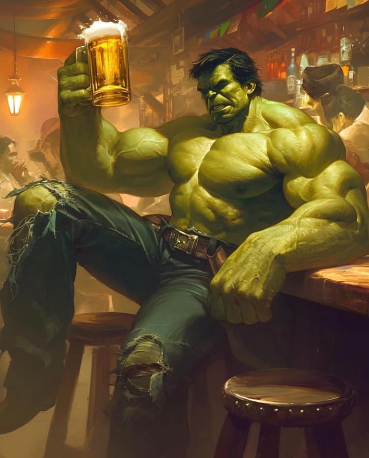 Hulk Beer Bar Print Poster