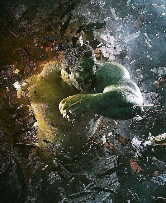 Hulk Breaking Through Wall Print Poster