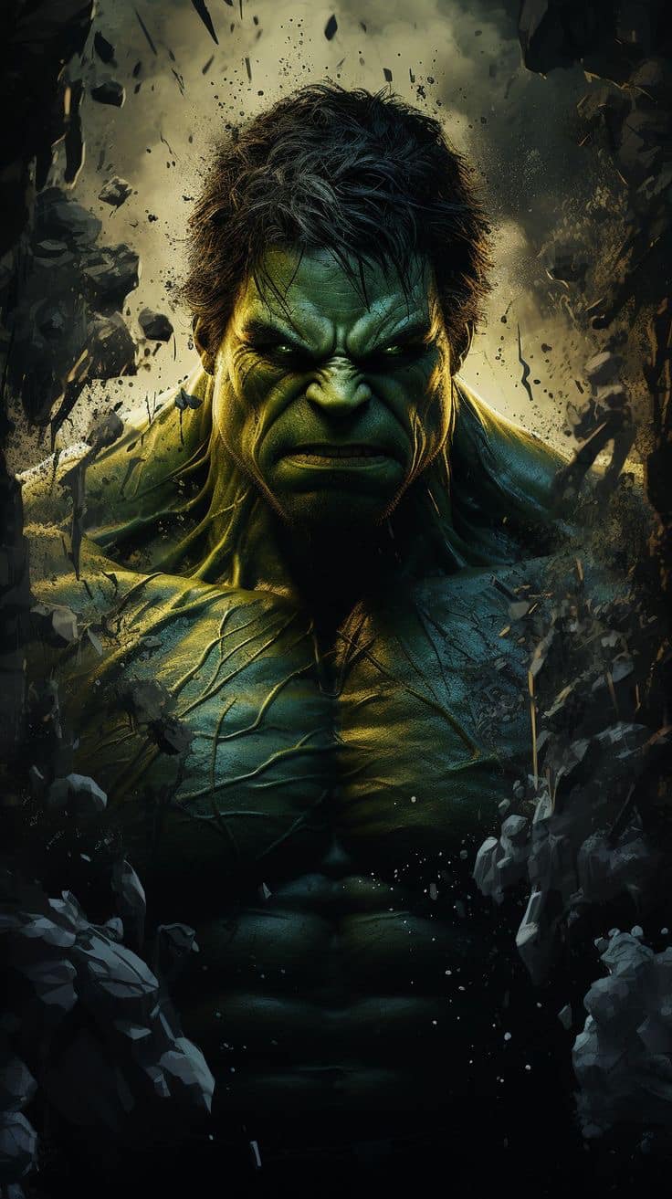 Hulk Breaking Through Wall (2) Print Poster