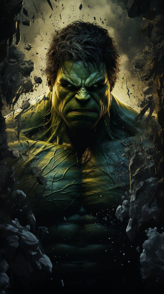 Hulk Breaking Through Wall (2) Print Poster